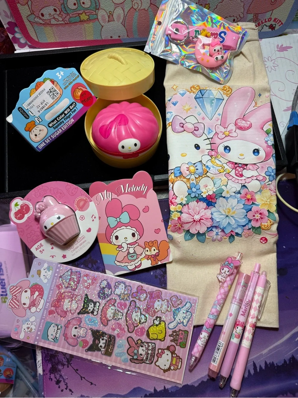 Sanrio My Melody Pink and Cream Kawaii Stationery & Plush Set